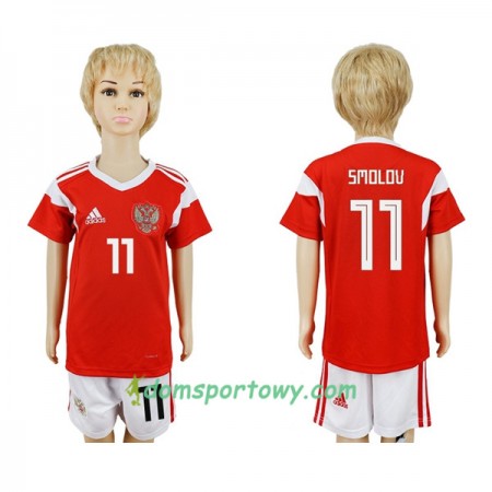 Koszulka Rosja Smolov 11 Dziecięcy Domowe Koszulki Piłkarskie Mistrzostwa Świata 2018